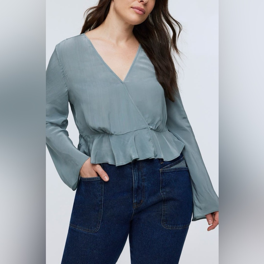 NWT Madewell Wrap Bell Sleeve Blouse